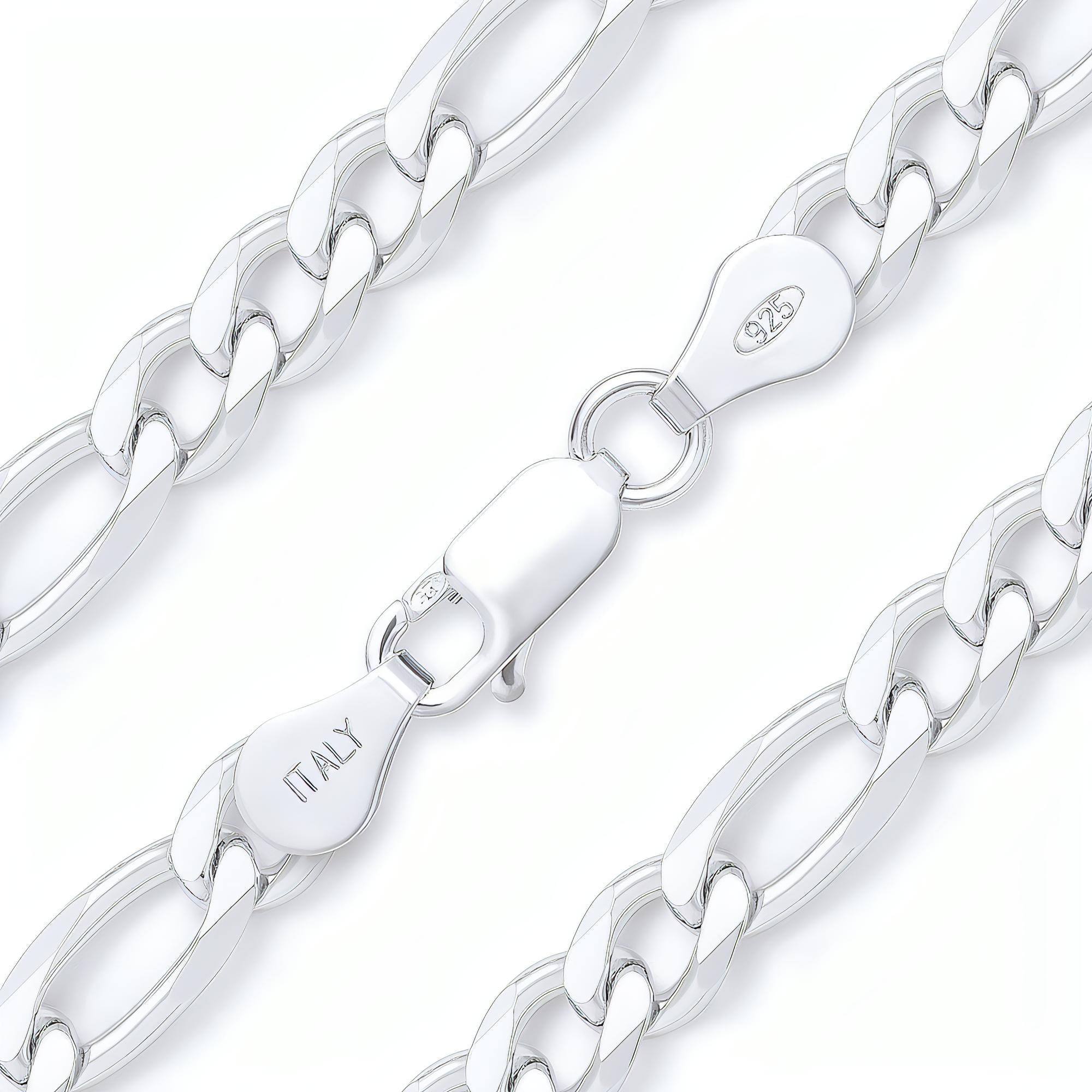 .925 Italian Sterling Silver 180 Gauge Figaro Chain 18" - Shop The Docks