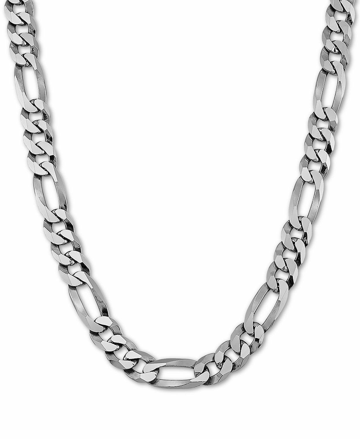 .925 Italian Sterling Silver 180 Gauge Figaro Chain 24" - Shop The Docks