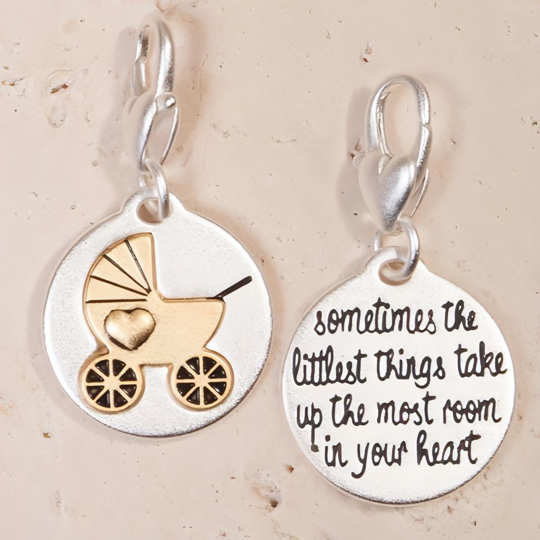 Amanda Blu Baby Carriage Silver 2-Tone Medallion Charm - Shop The Docks