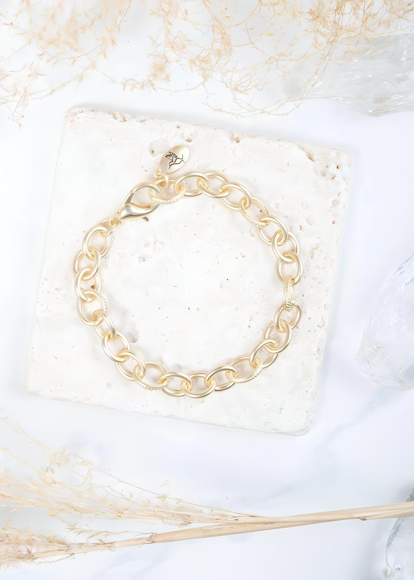 Amanda Blu Chain Medallion Bracelet - Matte Gold - Shop The Docks