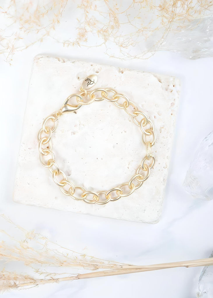 Amanda Blu Chain Medallion Bracelet - Matte Gold - Shop The Docks