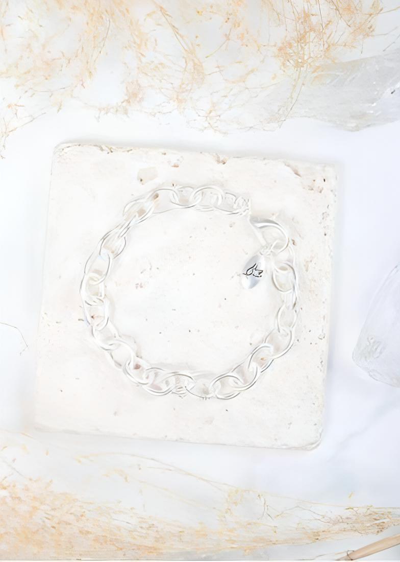 Amanda Blu Chain Medallion Bracelet - Matte Silver - Shop The Docks