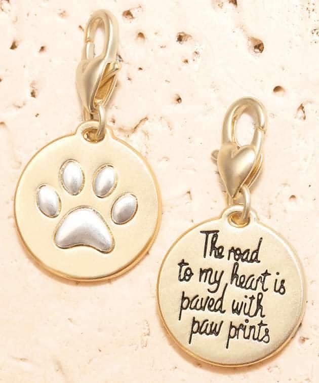 Amanda Blu Gold 2-Tone Charm - Paw Print - Shop The Docks