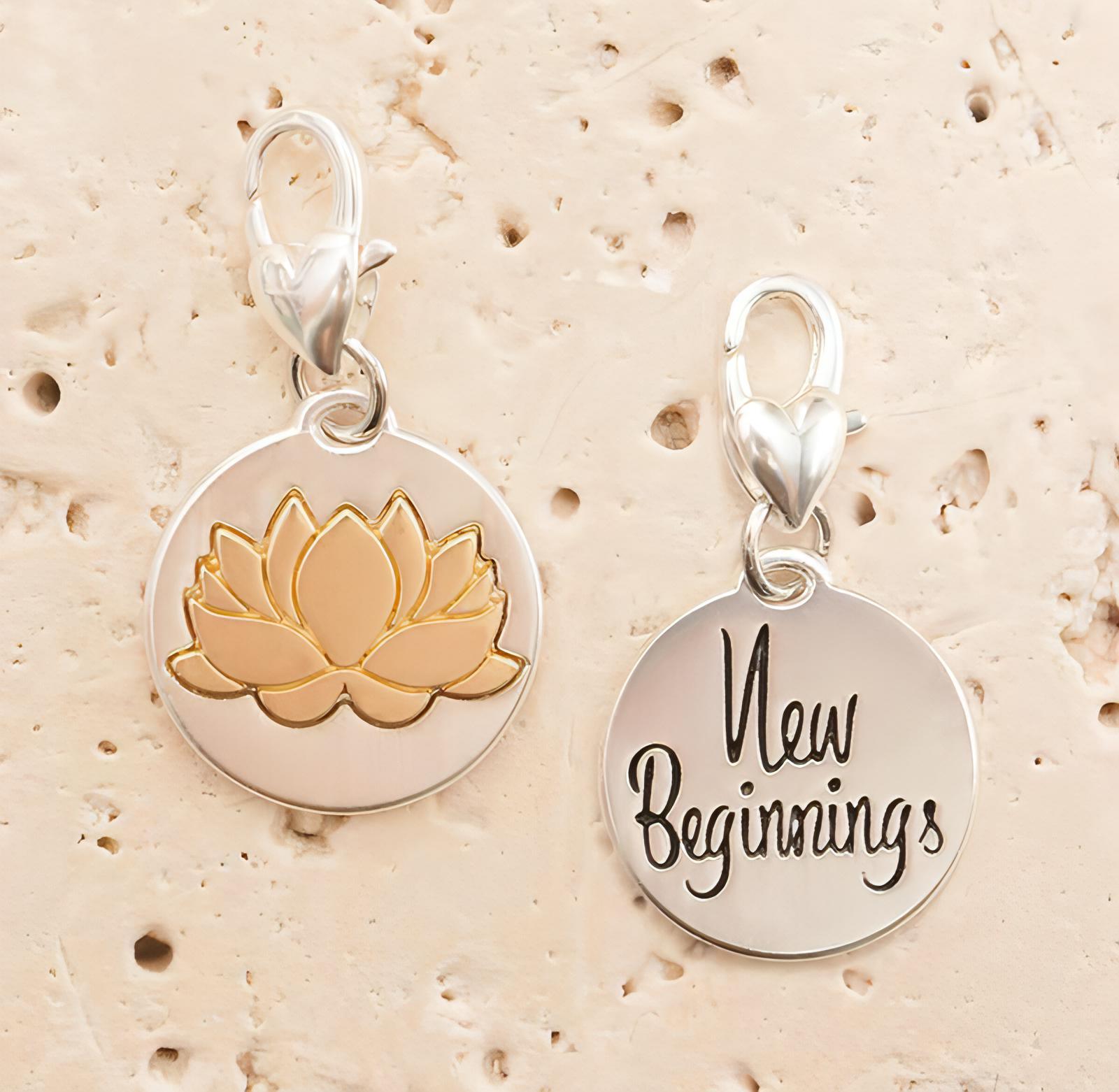 Amanda Blu Silver 2-Tone Charm - Lotus - Shop The Docks