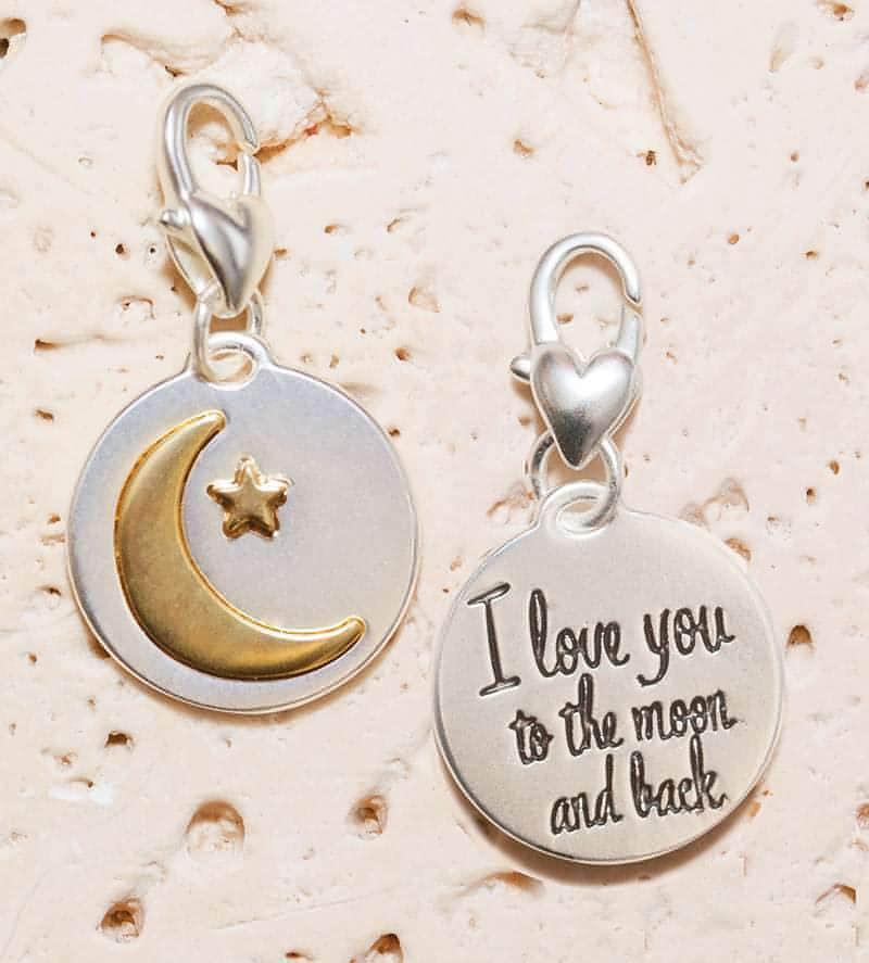 Amanda Blu Silver 2-Tone Charm - Moon Star - Shop The Docks