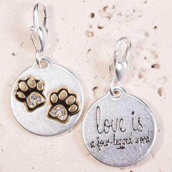 Amanda Blu Silver 2-Tone Charm - Paws w/ Crystal - Shop The Docks