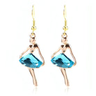 Biue Crystal Rhinestone Ballet Girl Hook Earrings - Shop The Docks
