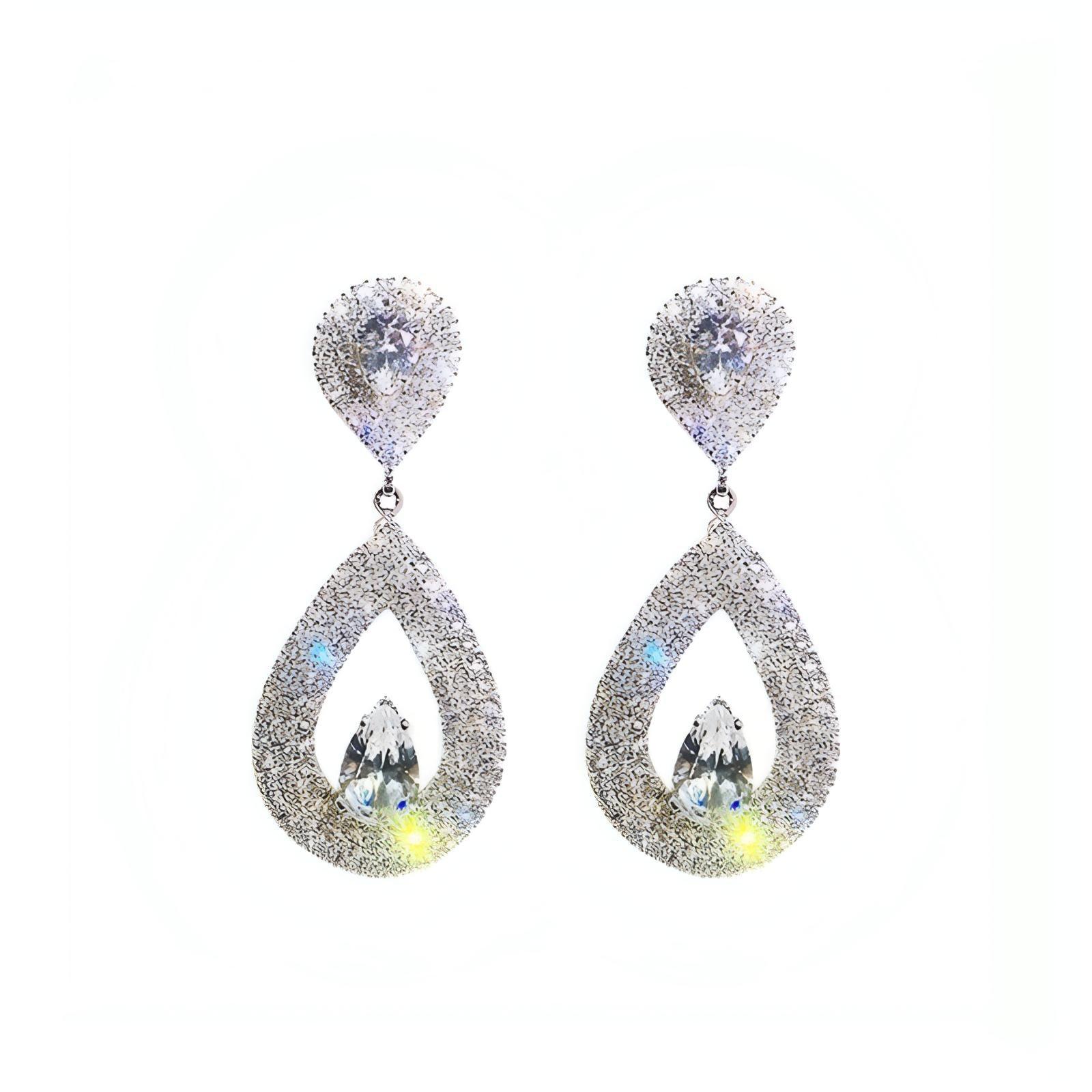 High Quality Statement Jewelry Full Crystal Geometric Drop Earrings - Shop The Docks