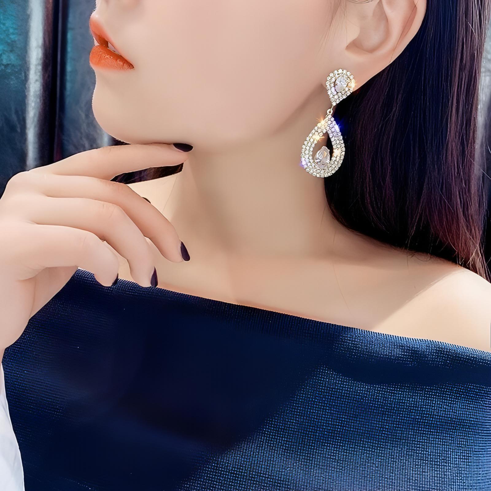 High Quality Statement Jewelry Full Crystal Geometric Drop Earrings - Shop The Docks