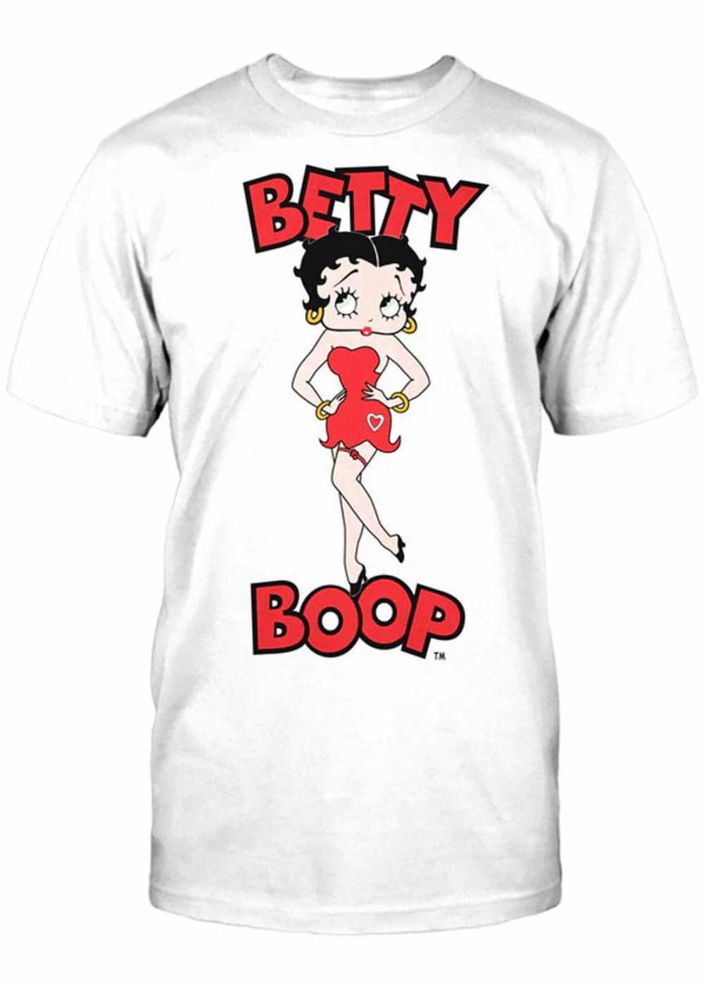 NJ Croce Betty Boop Front & Back Short Sleeve White Tee Shirt - Shop The Docks