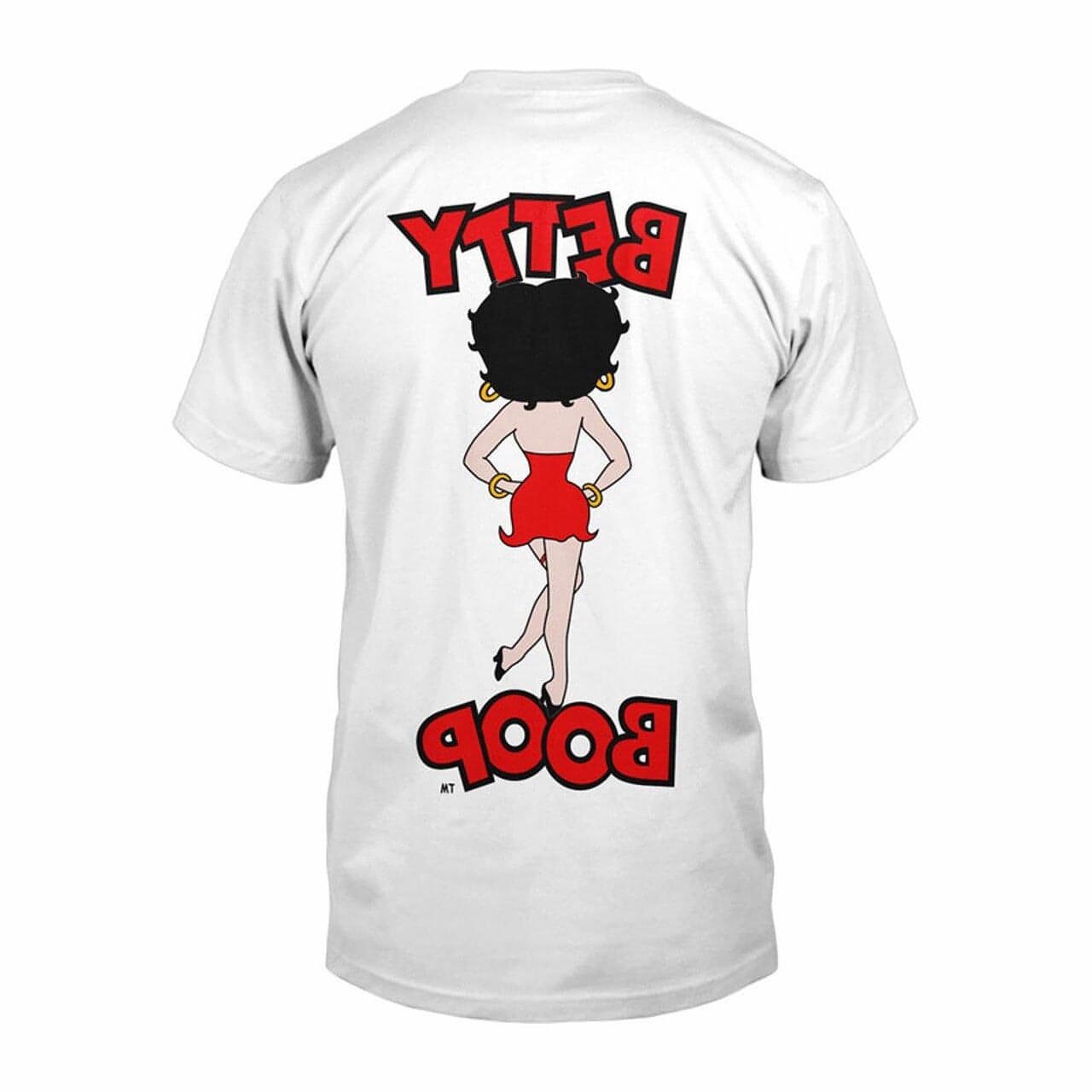 NJ Croce Betty Boop Front & Back Short Sleeve White Tee Shirt - Shop The Docks