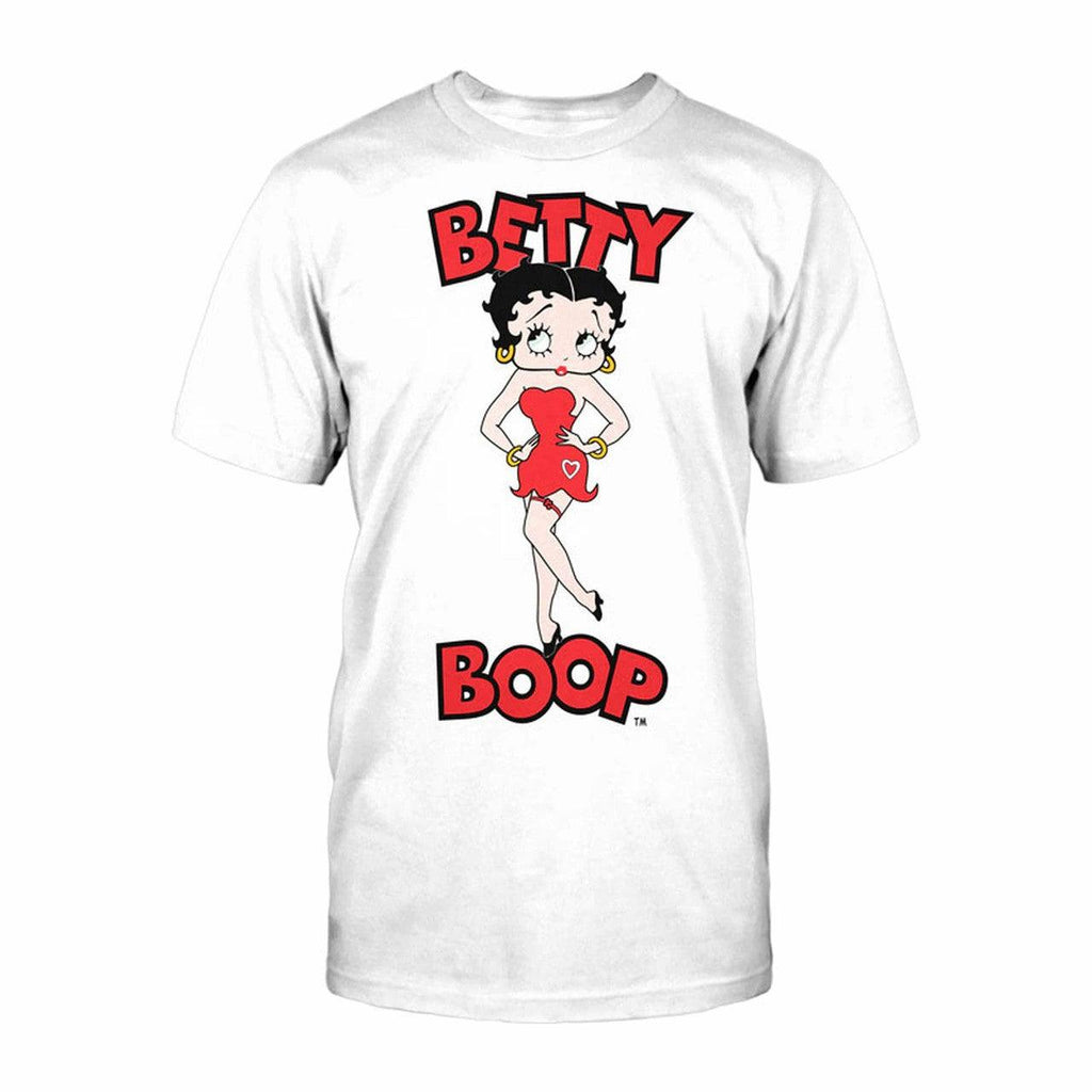 NJ Croce Betty Boop Front & Back Short Sleeve White Tee Shirt - Shop The Docks