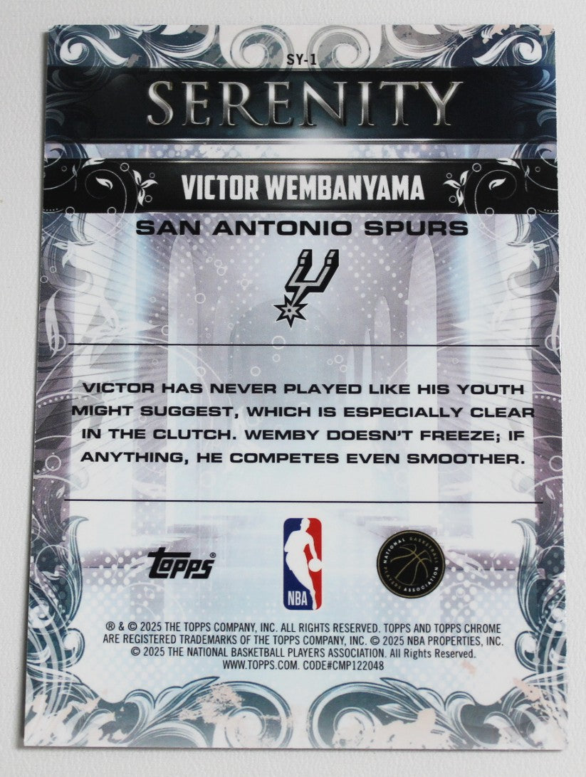 2025-26 Topps Chrome SY-1 Victor Wembanyama Serenity – Shop The Docks
