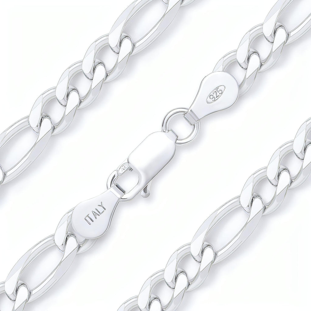 .925 Italian Sterling Silver 150 Gauge Figaro Chain 20" - Shop The Docks