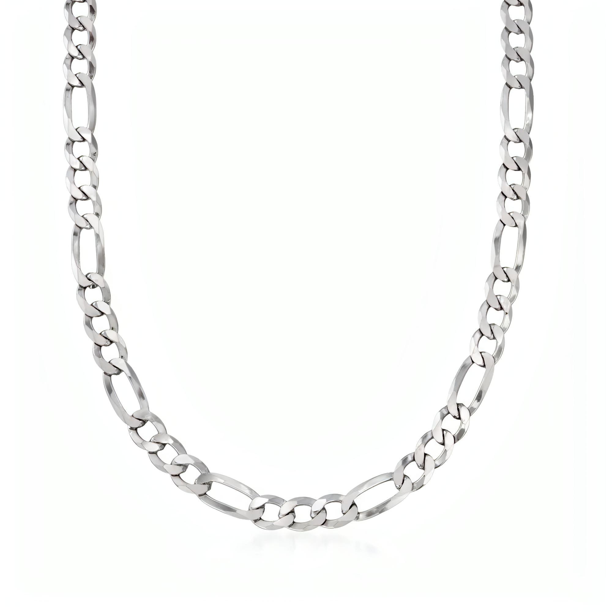 .925 Italian Sterling Silver 150 Gauge Figaro Chain 7.5" - Shop The Docks