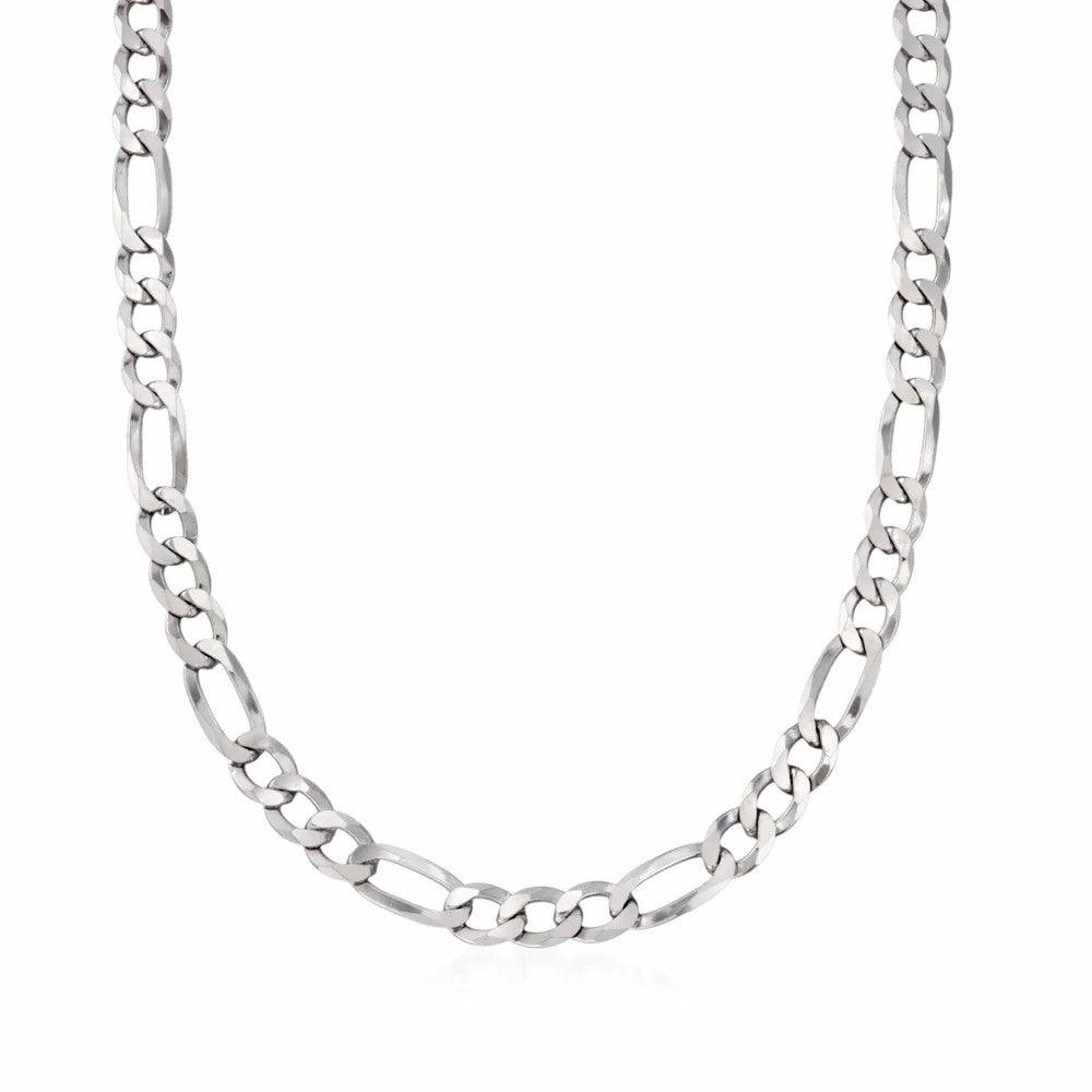 .925 Italian Sterling Silver 150 Gauge Figaro Chain 9" - Shop The Docks