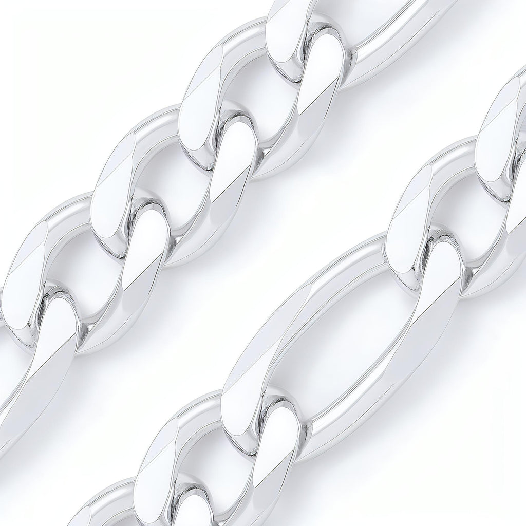 .925 Italian Sterling Silver 180 Gauge Figaro Chain 18" - Shop The Docks