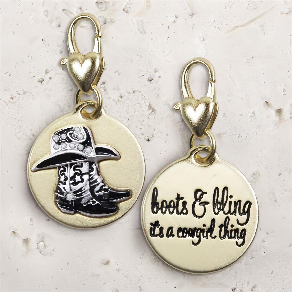 Amanda Blu Crystal Cowgirl - Gold 2-Tone Medallion - Shop The Docks