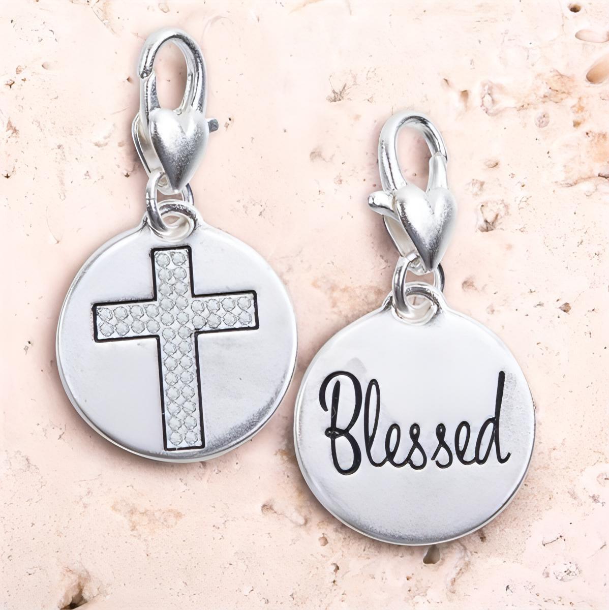 Amanda Blu Crystal Cross Silver 1-Tone Medallion - Shop The Docks