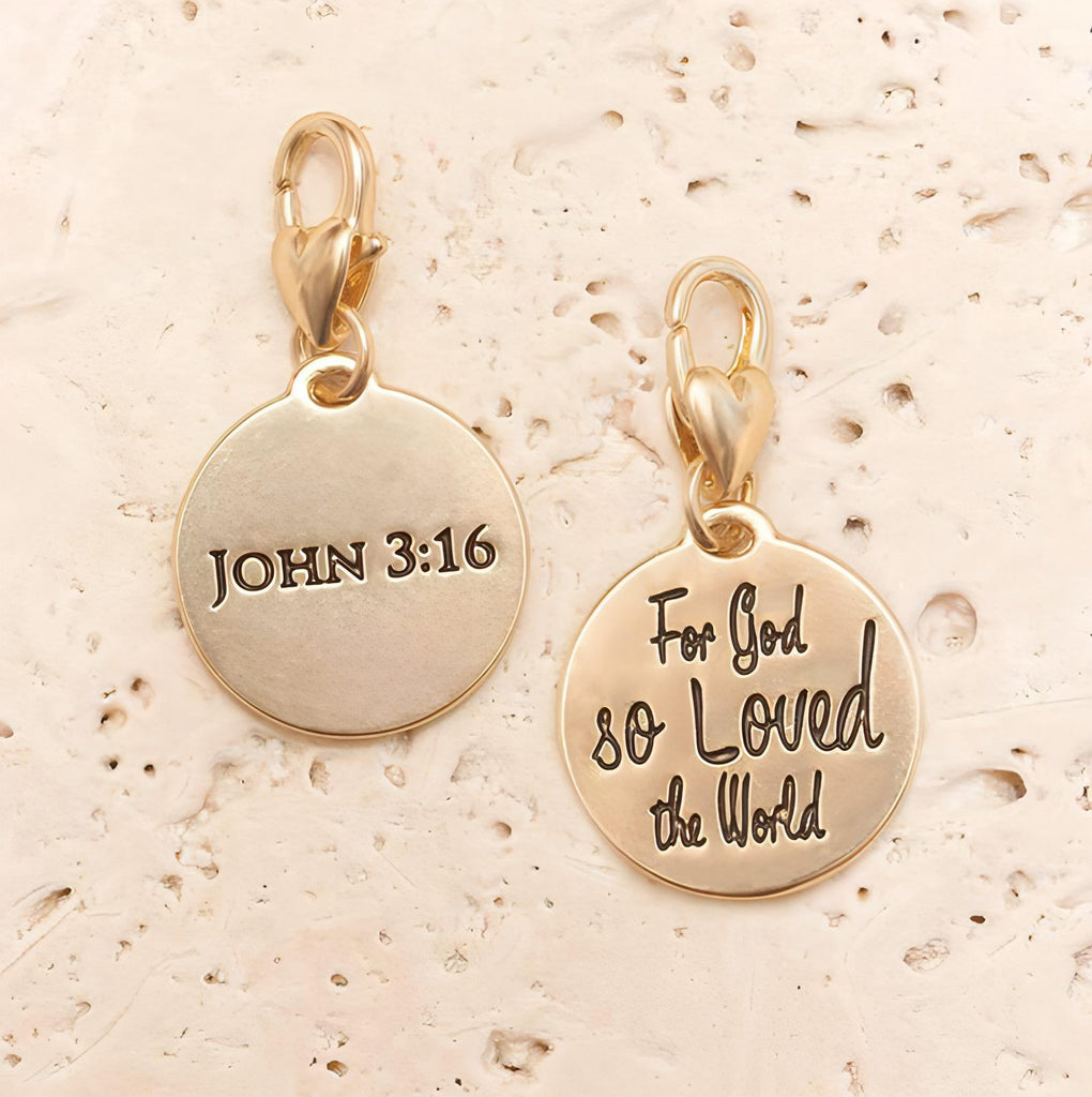 Amanda Blu Gold 1-Tone Charm - John 3:16 - Shop The Docks