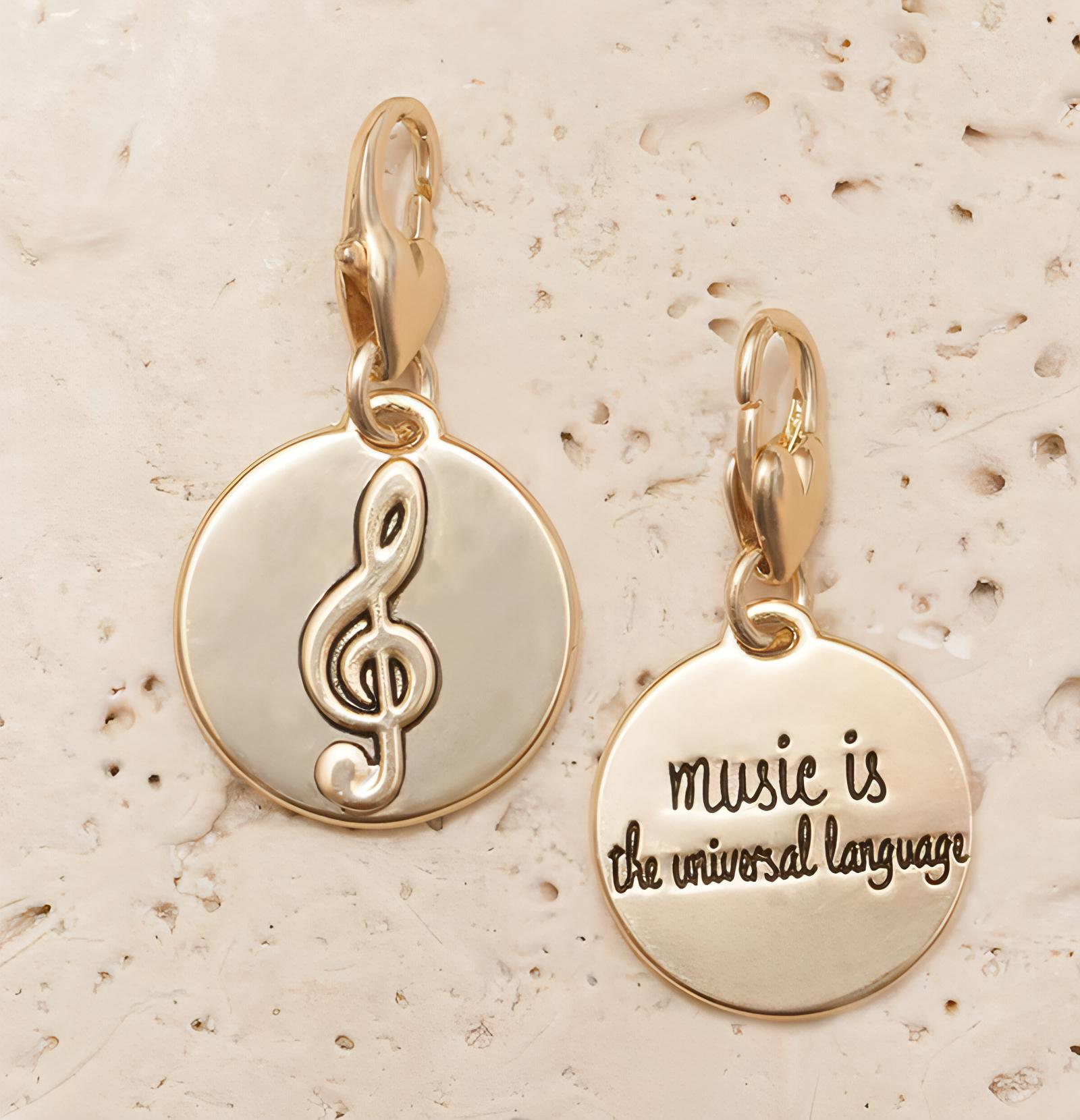 Amanda Blu Gold 1-Tone Charm - Treble Clef - Shop The Docks
