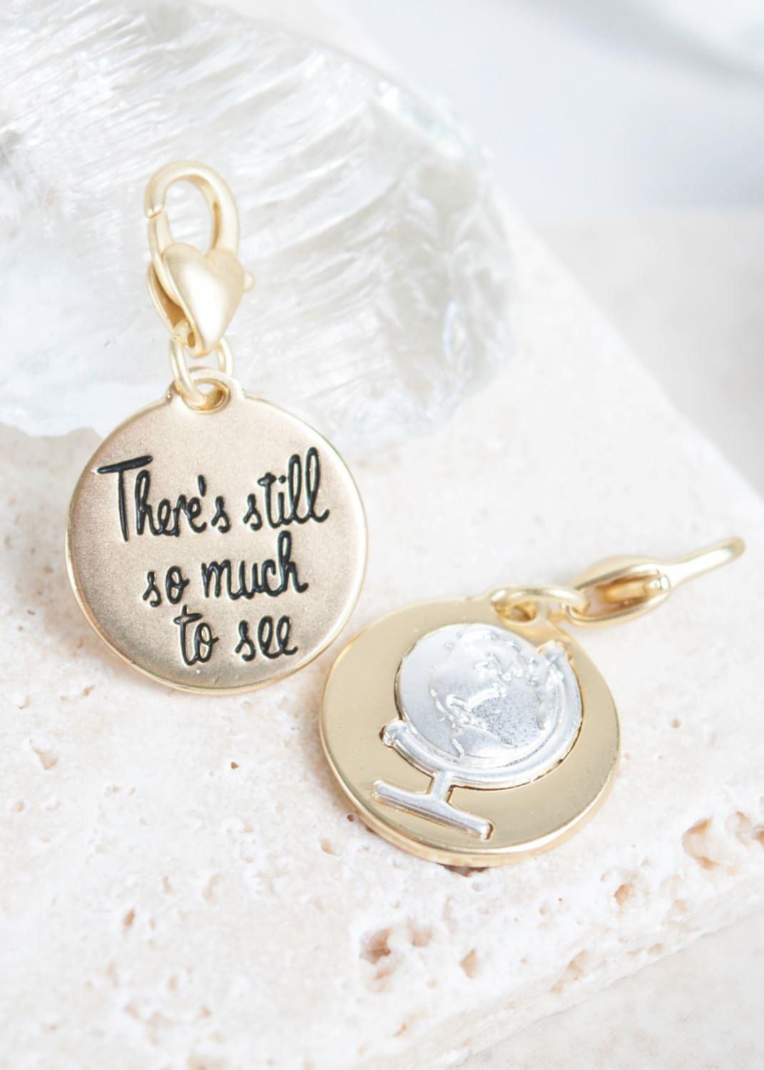Amanda Blu Gold 2-Tone Charm - Globe Travel - Shop The Docks