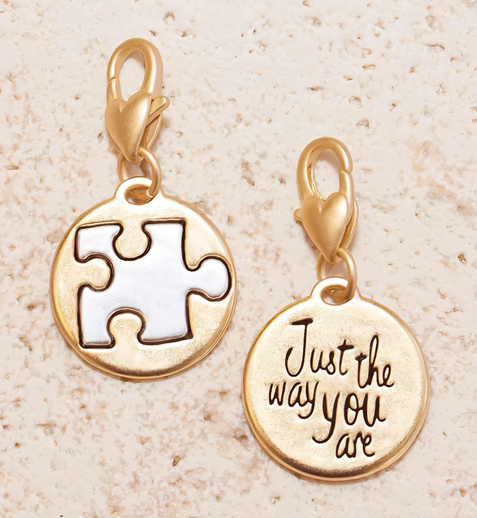 Amanda Blu Gold 2-Tone Charm - Puzzle Piece - Shop The Docks
