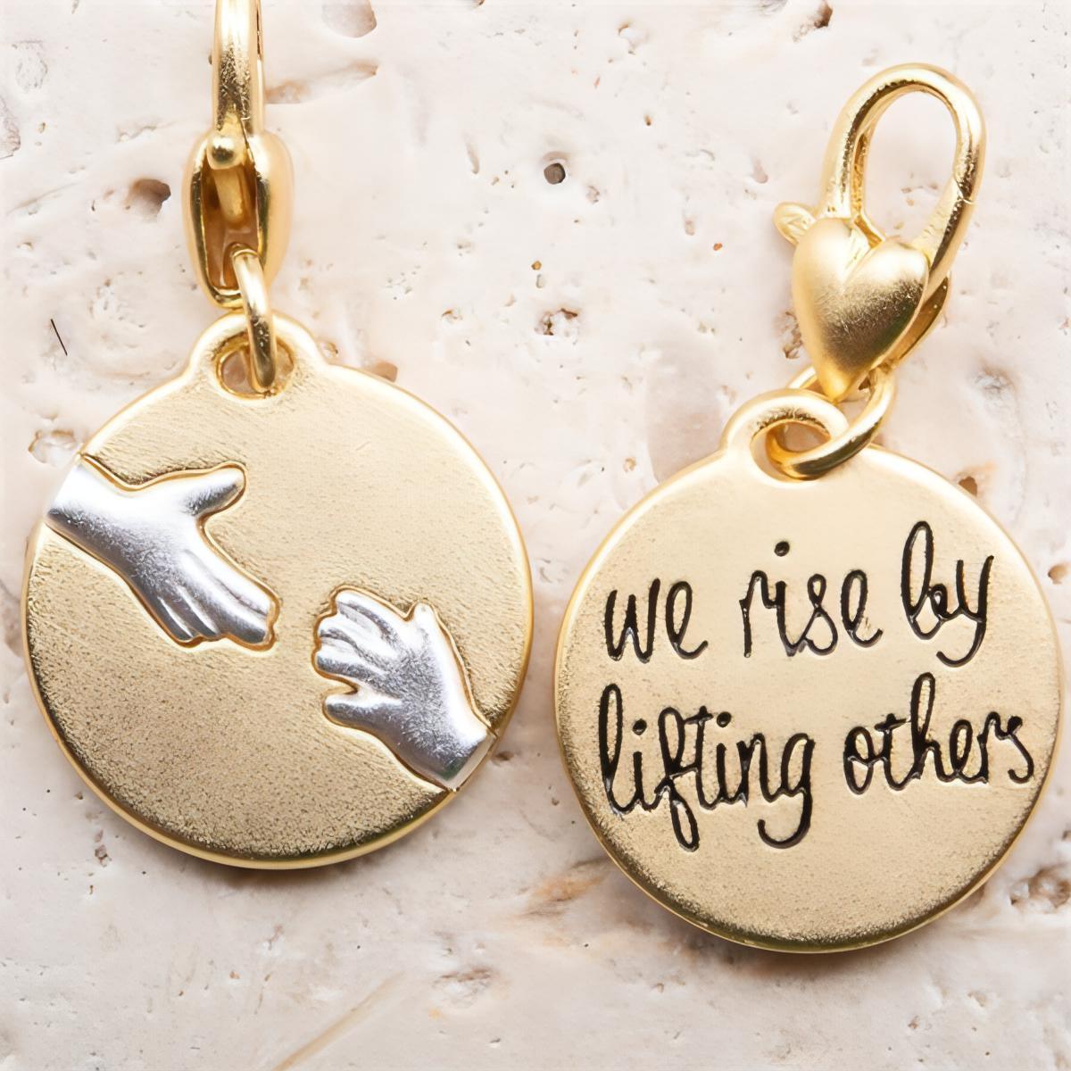 Amanda Blu Gold 2-Tone Medallion - Helping Hands - Shop The Docks
