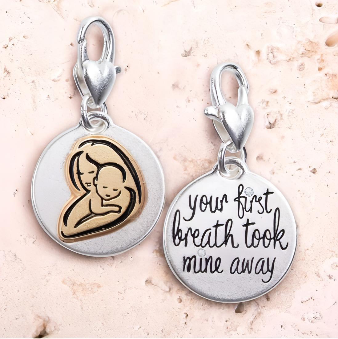 Amanda Blu Mother Baby Silver 2-Tone Medallion Charm - Shop The Docks