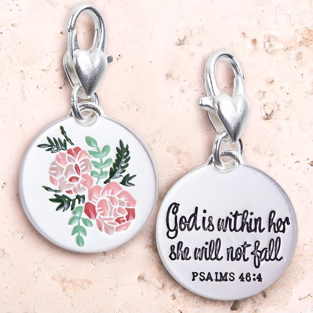 Amanda Blu Silver 1-Tone Charm - Bouquet Psalms 46:4 - Shop The Docks