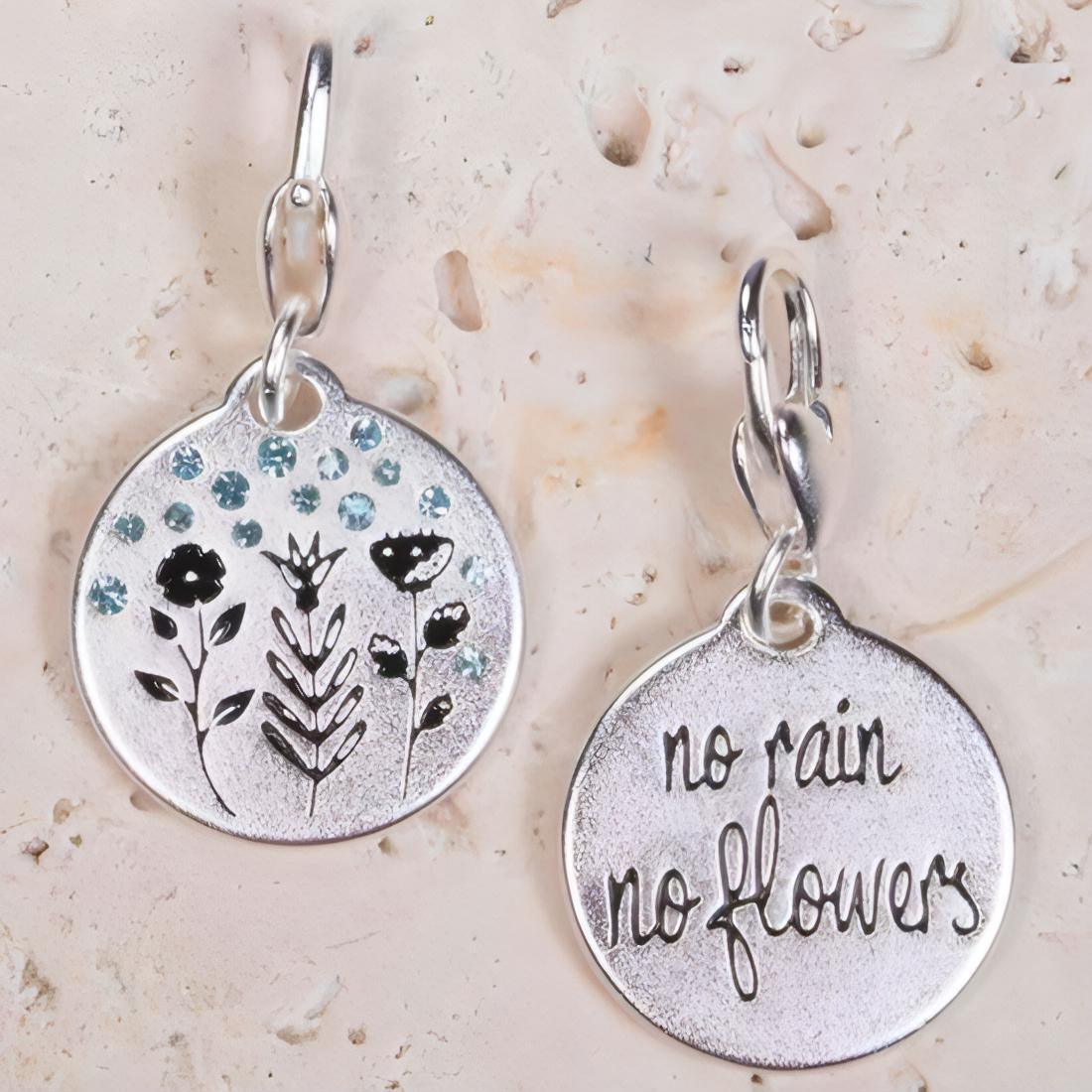 Amanda Blu Silver 1-Tone Charm - Rainy Flowers - Shop The Docks