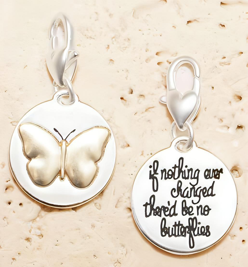Amanda Blu Silver 2-Tone Charm - Butterfly (Top) - Shop The Docks