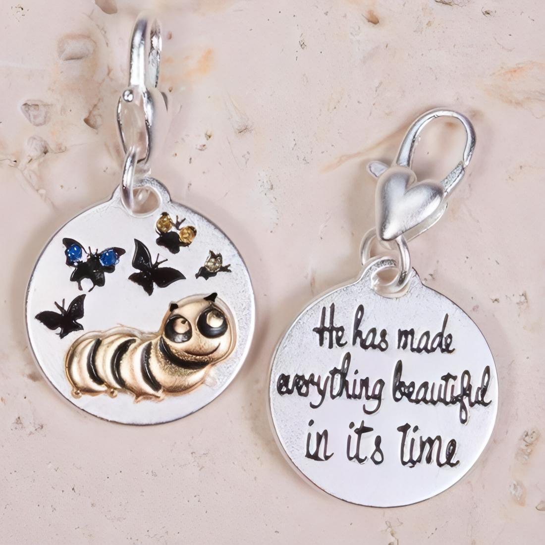 Amanda Blu Silver 2-Tone Charm - Caterpillar - Shop The Docks
