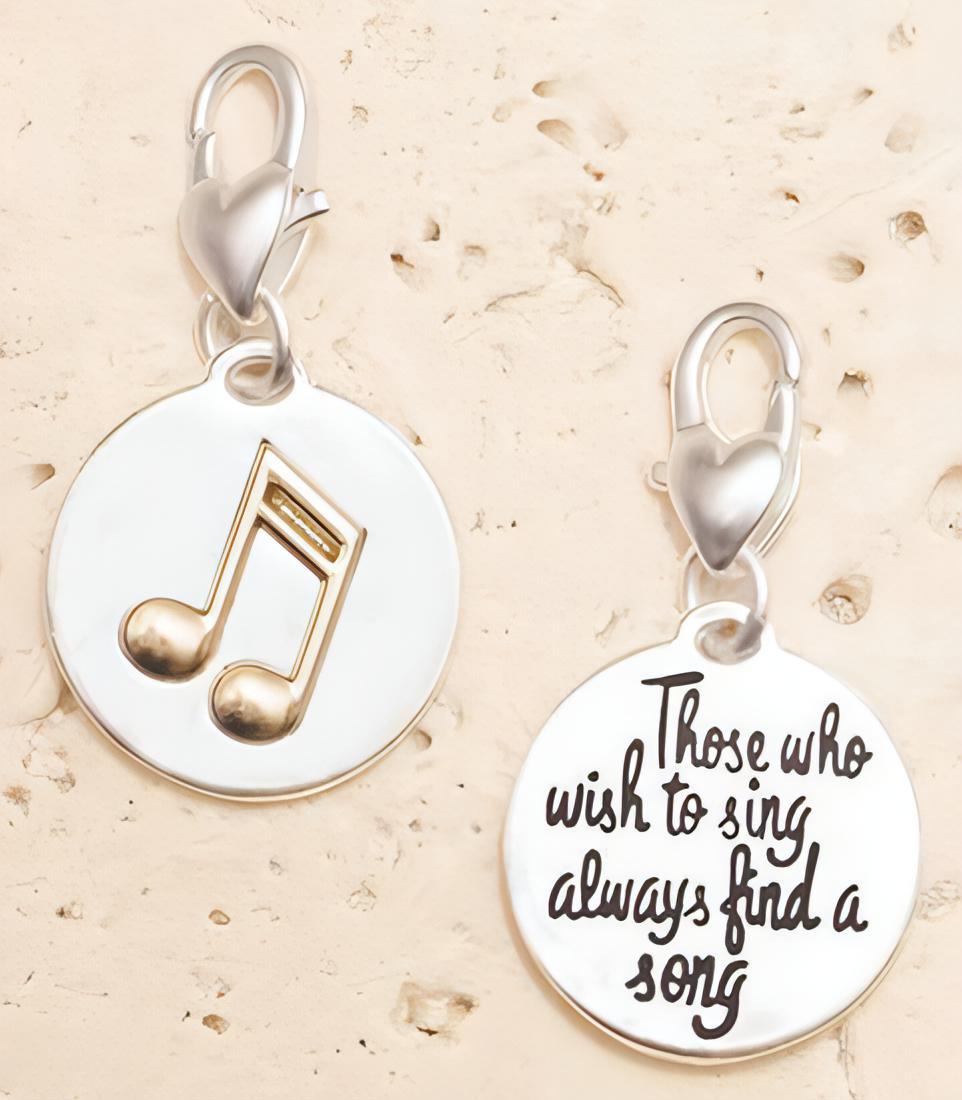 Amanda Blu Silver 2-Tone Charm - Eighth Note - Shop The Docks