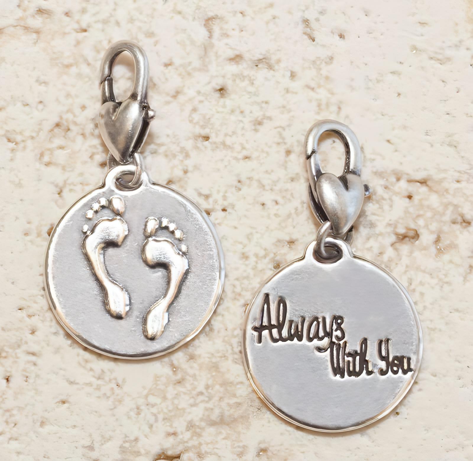Amanda Blu Silver 2-Tone Charm - Footprints - Shop The Docks