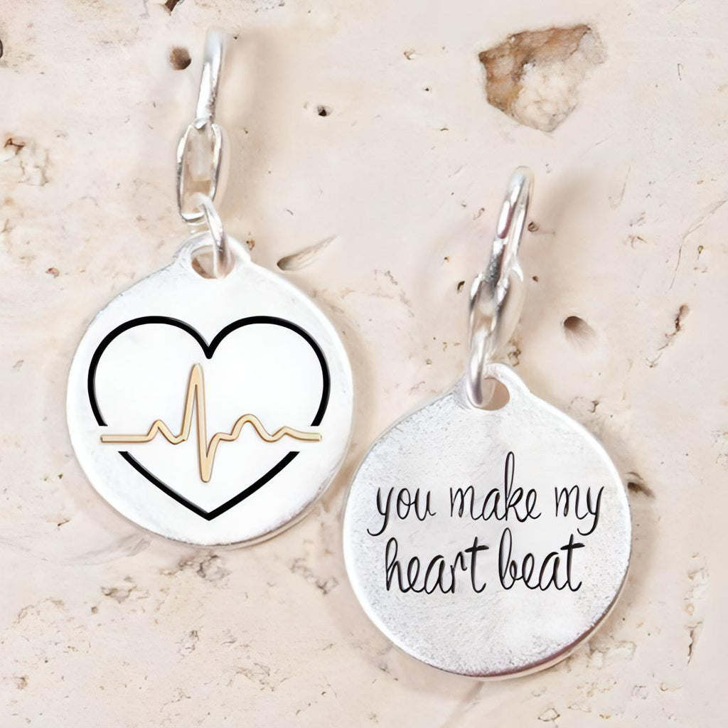 Amanda Blu Silver 2-Tone Charm - Heartbeat - Shop The Docks