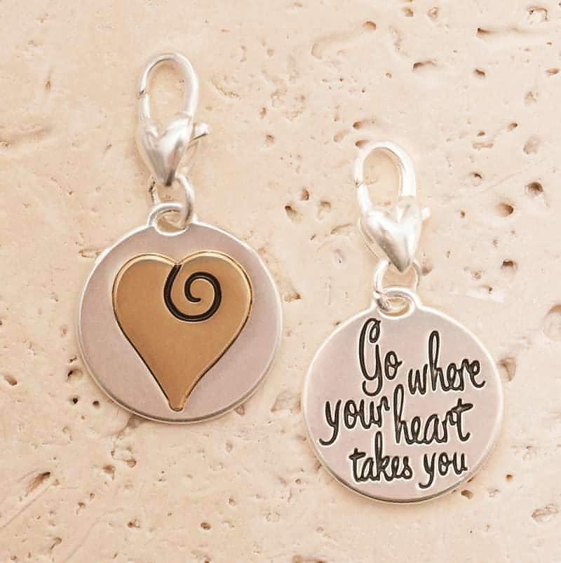Amanda Blu Silver 2-Tone Charm - Swirl Heart - Shop The Docks