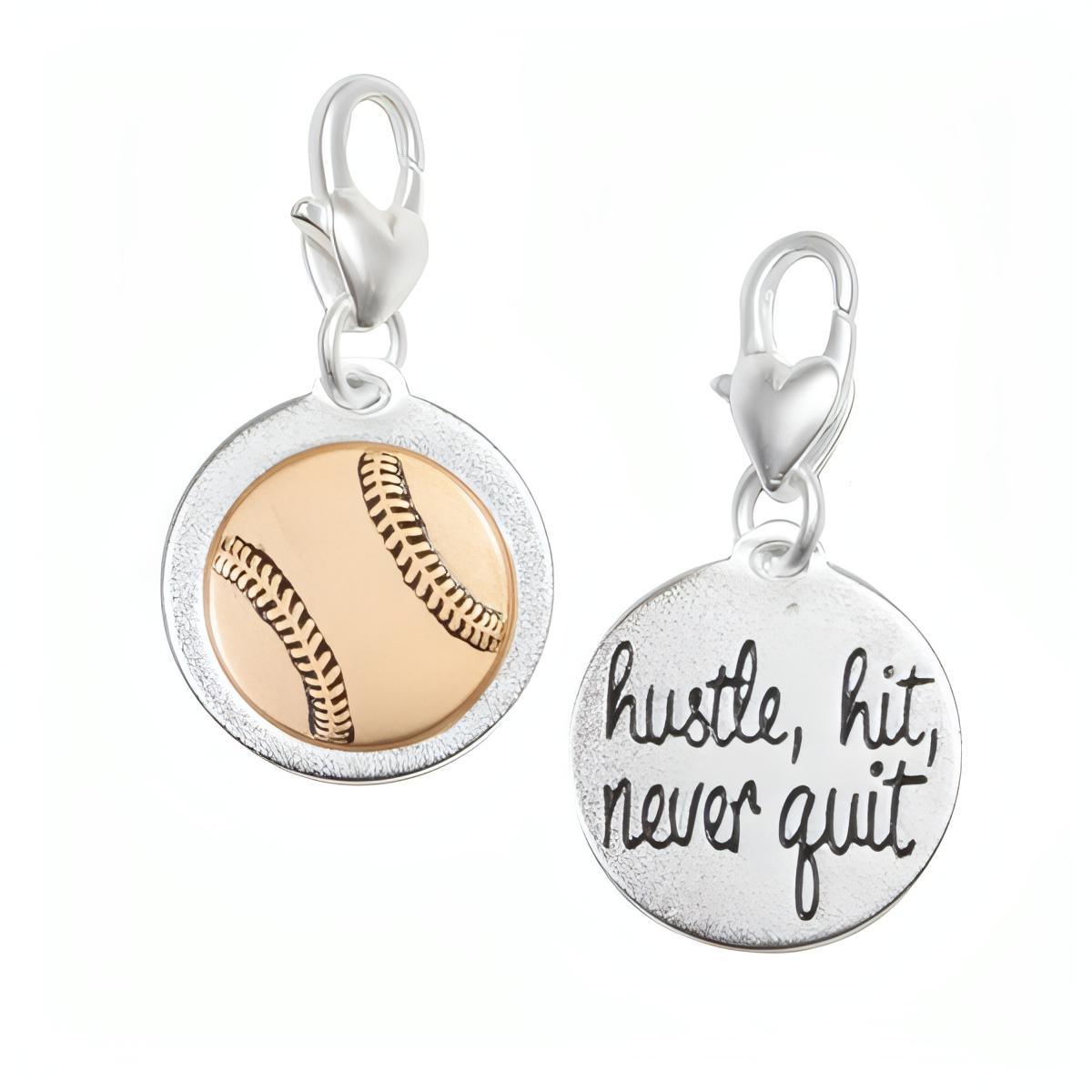 Amanda Blu Silver 2-Tone Medallion - Baseball - Shop The Docks
