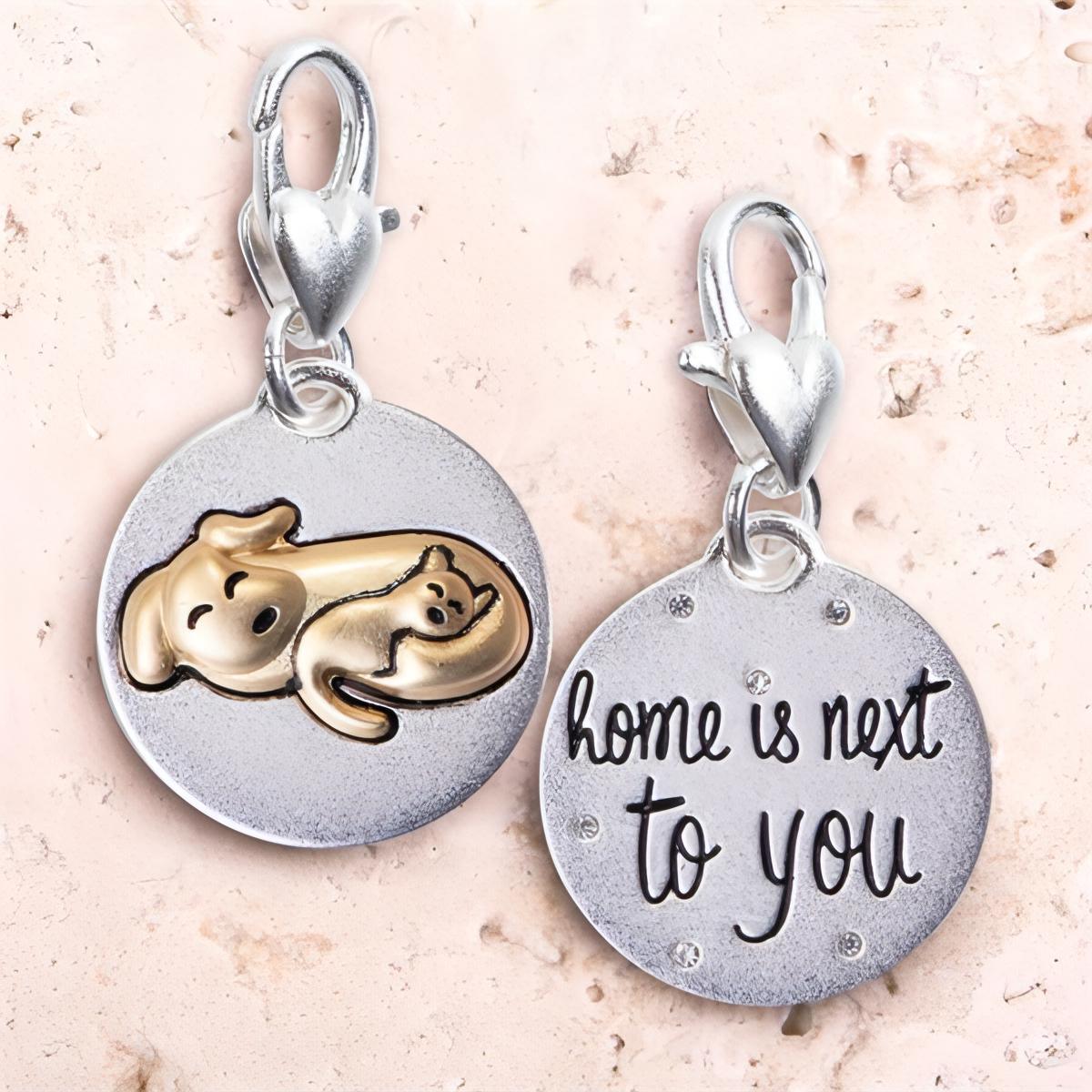 Amanda Blu Silver 2-Tone Medallion - Cat and Dog - Shop The Docks