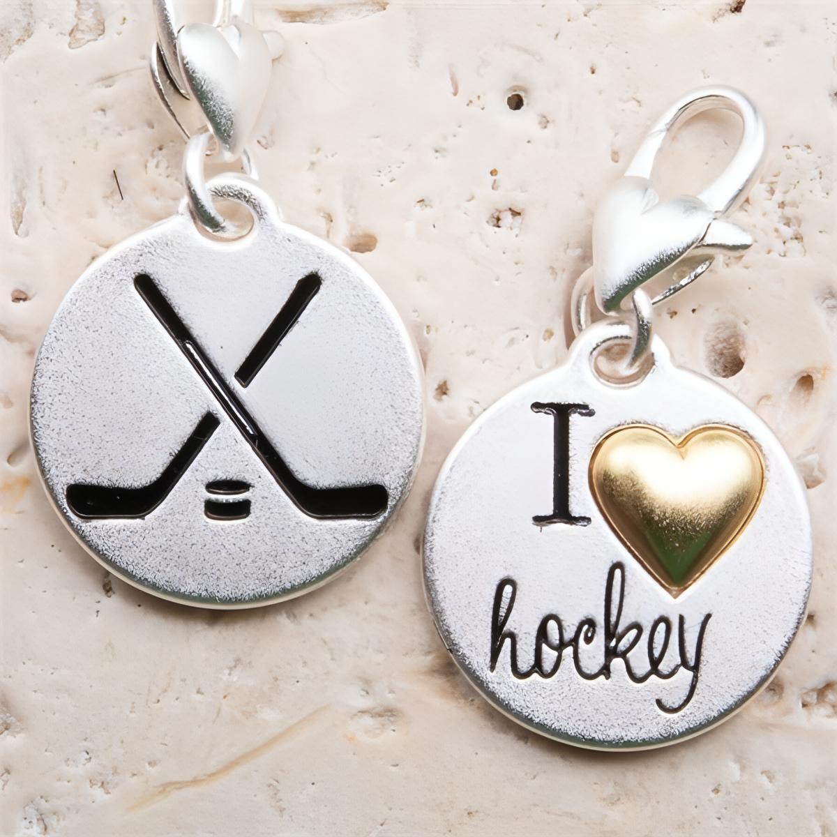 Amanda Blu Silver 2-Tone Medallion - Hockey Sticks - Shop The Docks