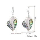 Genuine Abalone Shell Heart Shape Dangle Earrings - Shop The Docks