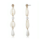 Imitation Cowrie Shell & Pearl Dangle Post Earrings - Shop The Docks