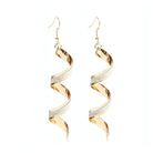 Lightweight Gold Spiral Frosted Dangle Earrings - Shop The Docks
