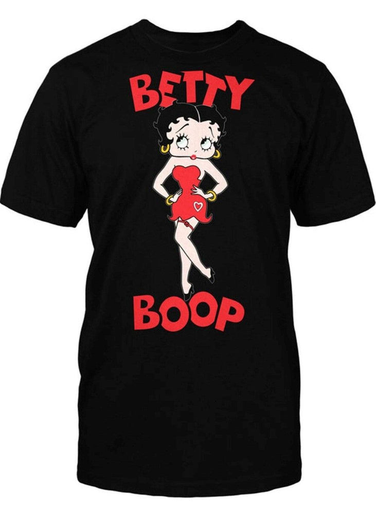 NJ Croce Betty Boop Front & Back Short Sleeve Black Tee Shirt - Shop The Docks