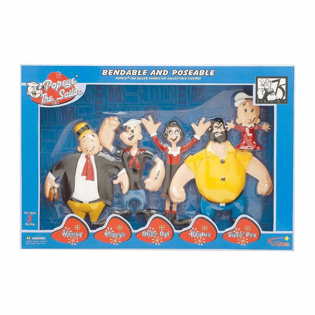 NJ Croce Retro Popeye And Friends Bendable 5 Piece Box - Shop The Docks