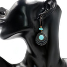 Vintage Turquoise Look Bohemian Round Drop Earrings - Shop The Docks
